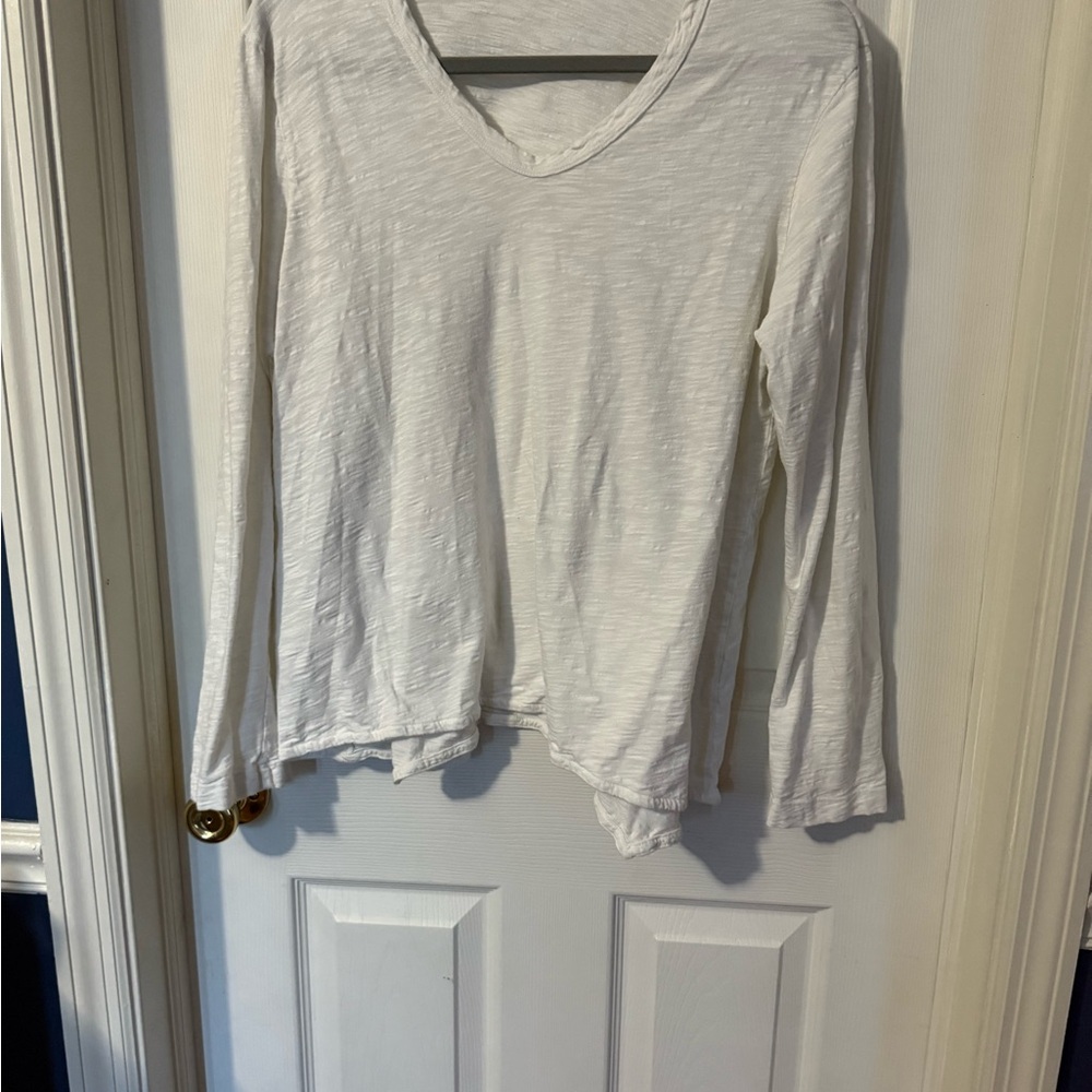 Wilt Cream Long Sleeve V-Neck Top